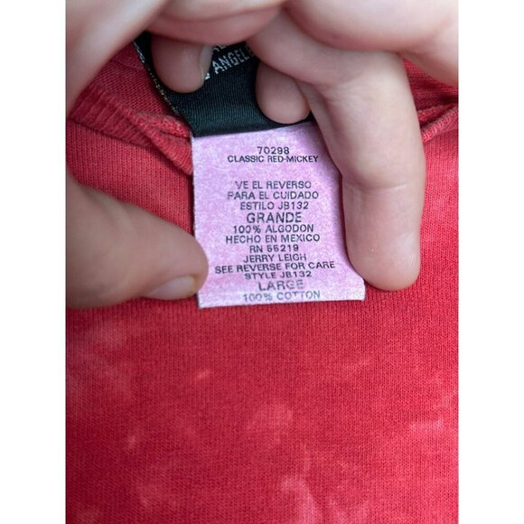 VTG 1990s Mickey Unlimited Mouse Disney Red Tie Dye Women's Large Jerry Leigh - Picture 4 of 9